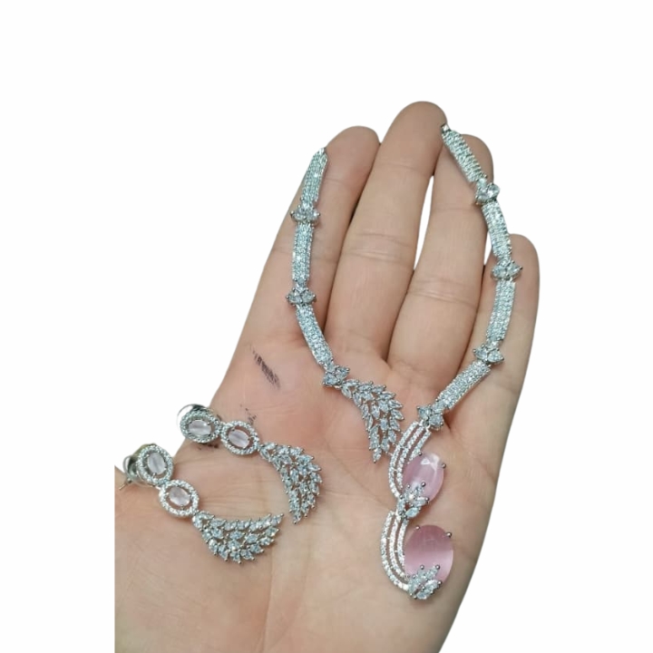 Luxury Zircon Necklace Set with Earrings